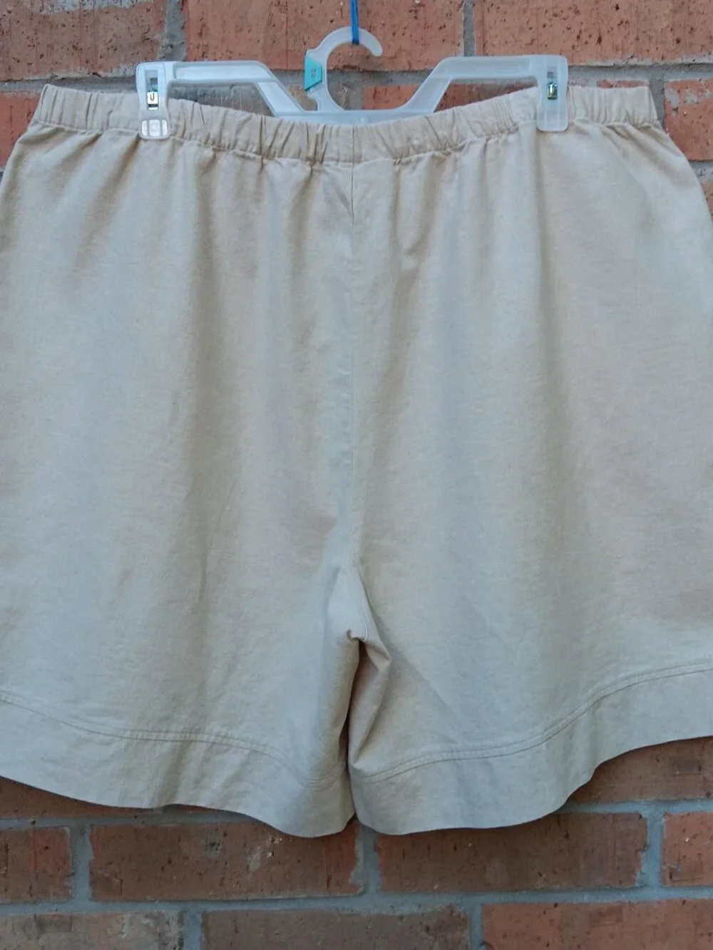 Silhouettes Womens Plus Shorts Pull On Elastic Waist Linen Blend Size 24